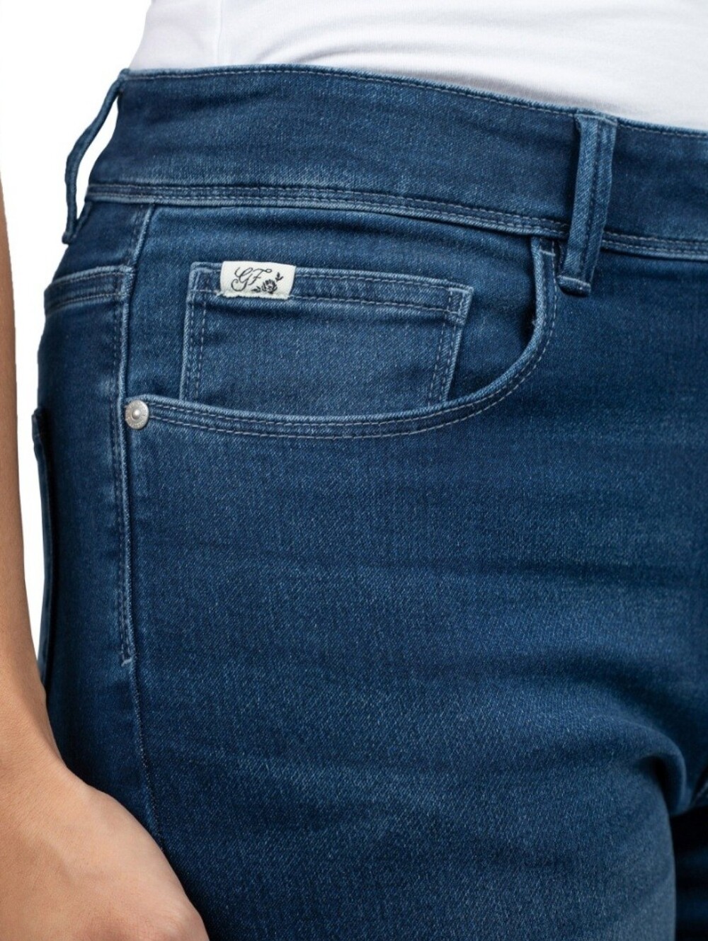 High-Rise Dark Blue Women’s Jeans – Premium Stretch Denim